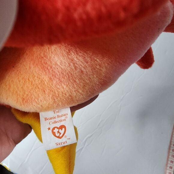 TY Beanie Babies STRUT Red Rooster Chicken Plush Collectible Tag Retired 1996 - Picture 4 of 6